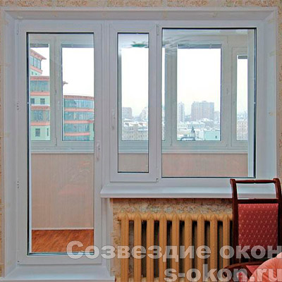 Пример двери с окном на балкон