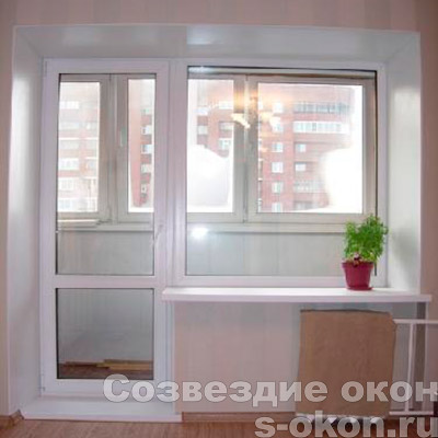 Пример двери на балкон со стеклопакетом