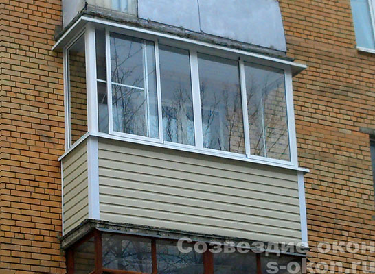 Пример холодного остекления балкона