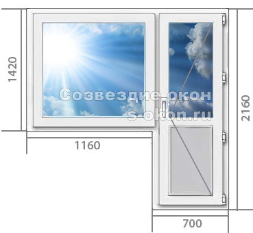 Пластиковые окна с дверь в Климовске недорого