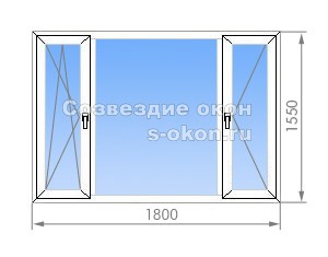Трехстворчатое окно в кирпичных домах Смирновская